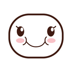 kawaii cartoon happy face icon over white background colorful design vector illustration