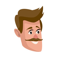 man face character people flat design vector illustration