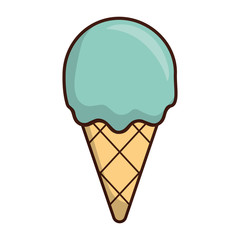 ice cream icon over white background colorful design vector illustration