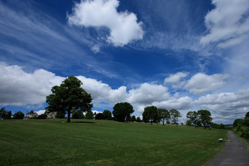 Fototapeta na wymiar Clouds over the hill