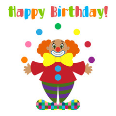 Clown with text Happy Birthday!
