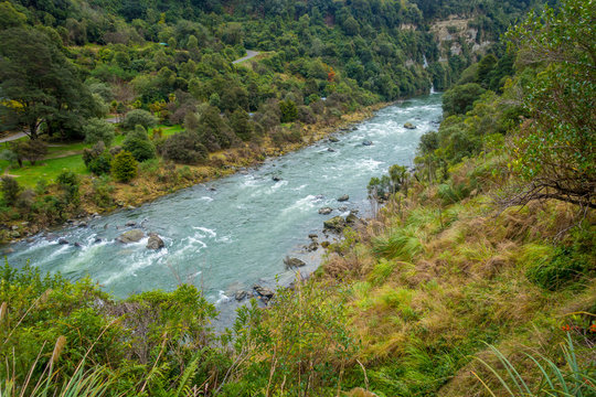 Nature landscape photo of crystal clear Blue Pools in World Heritage listed Mount Aspiring National Park, New Zealand