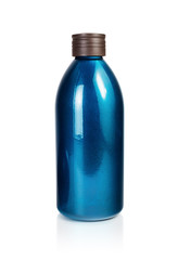 Photo of blank cosmetic bottle on white background. Beauty product package. Isolated with clipping path.
