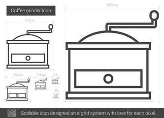 Coffee grinder line icon.
