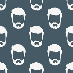 Vector hipster retro hair style seamless pattern mustache vintage old shave male facial beard haircut isolated illustration