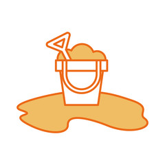 sand bucket beach toy vector illustration design