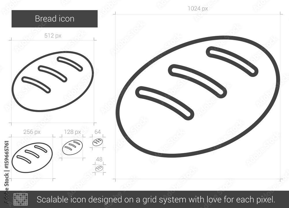 Canvas Prints bread line icon.