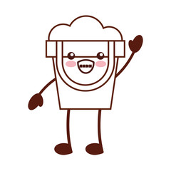 sand bucket beach toy kawaii character vector illustration design