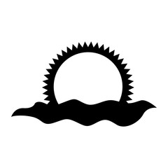 Naklejka premium summer sun with sea isolated icon vector illustration design