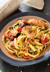 Noodles with chicken and vegetabels