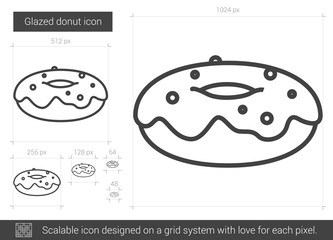 Glazed donut line icon.