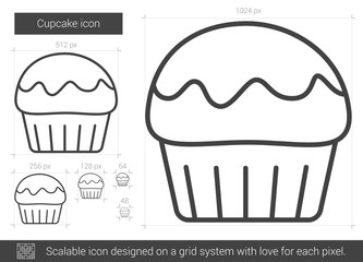 Cupcake line icon.