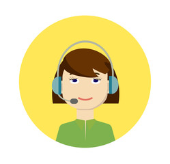 Vector call center girl operator