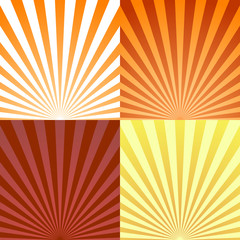 Fototapeta premium Set of backgrounds ray or abstract sun rays. Set texture ray burst and retro rays background. Vector