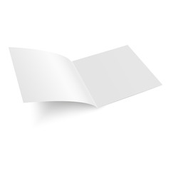 Mockup opened magazine, journal, booklet, postcard, flyer, business card or brochure . Vector Illustration
