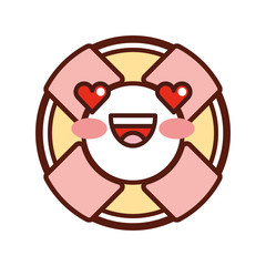 float lifeguard kawaii character vector illustration design