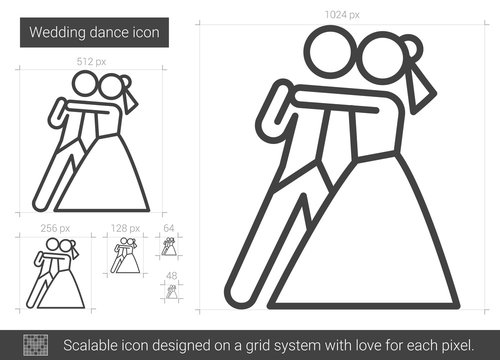 Wedding Dance Line Icon.
