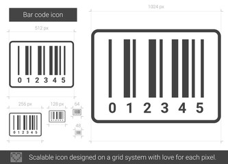 Bar code line icon.