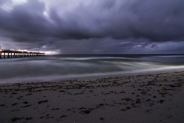 Dania pier thunderstorm sunrise