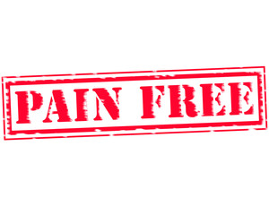 PAIN FREE RED Stamp Text on white backgroud