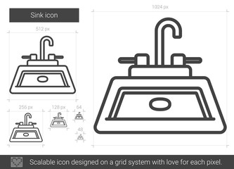 Obraz premium Sink line icon.