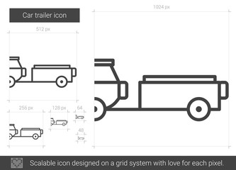 Car trailer line icon.