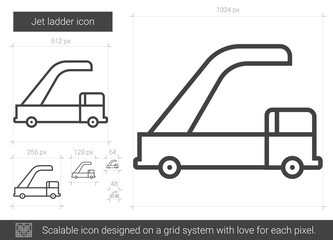 Jet ladder line icon.