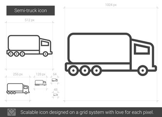 Semi-truck line icon.