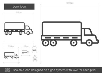 Lorry line icon.