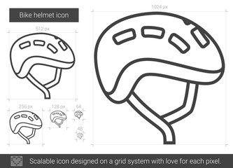 Bike helmet line icon.