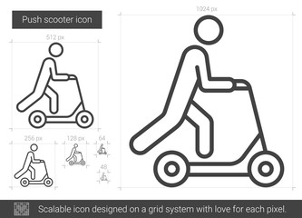 Push scooter line icon.