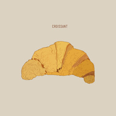 a hand drawn vector illustration of a Croissant.