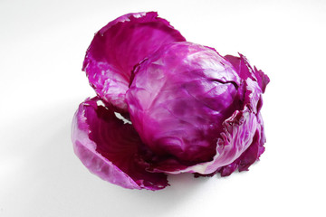 read cabbage on white background