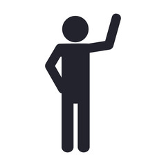 pictogram man with hand up icon over white background vector illustration