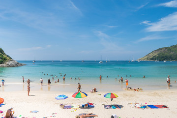  Beach at Naiharn Beach, Phuket, Thailand During the high season. In November 2017 - used only in news editors.