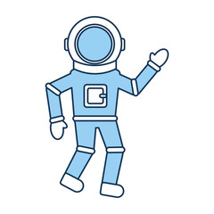 astronaut comic character icon vector illustration design
