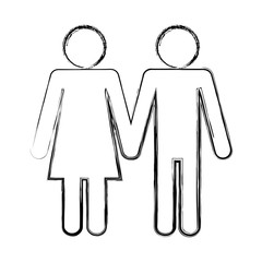 pictogram couple icon over white background vector illustration