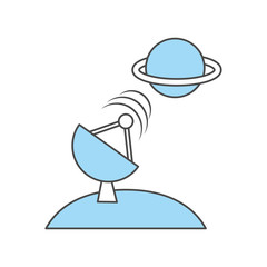 artificial satellite on planet vector illustration design