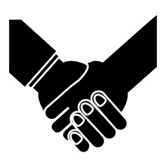 handshake deal icon over white background vector illustration