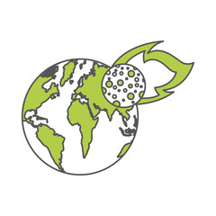 world planet earth with meteorite vector illustration design