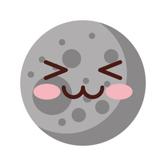 Natural satellite moon comic character vector illustration design kawaii
