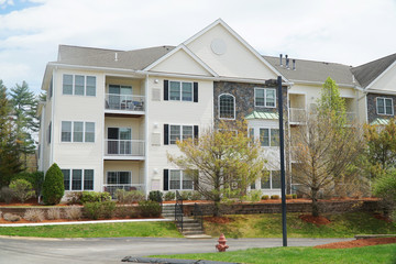 modern apartment building in residential community