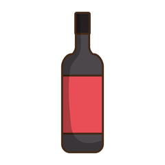 wine bottle icon over white background vector illustration