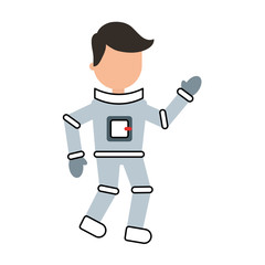astronaut comic character icon vector illustration design