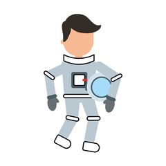 astronaut comic character icon vector illustration design