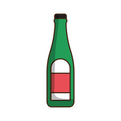 beer bottle icon over white background vector illustration