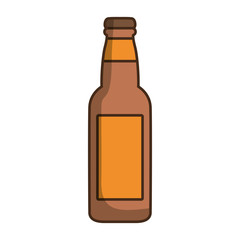 beer bottle icon over white background vector illustration