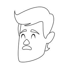 man cartoon face adult caricature character vector illustration