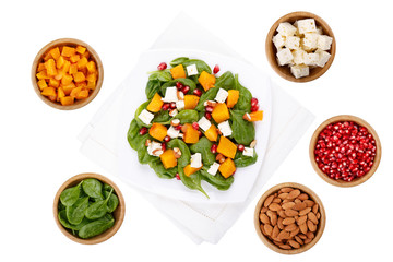 Mixed salad and ingredients