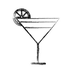 cocktail drink with lemon slice icon over white background vector illustration